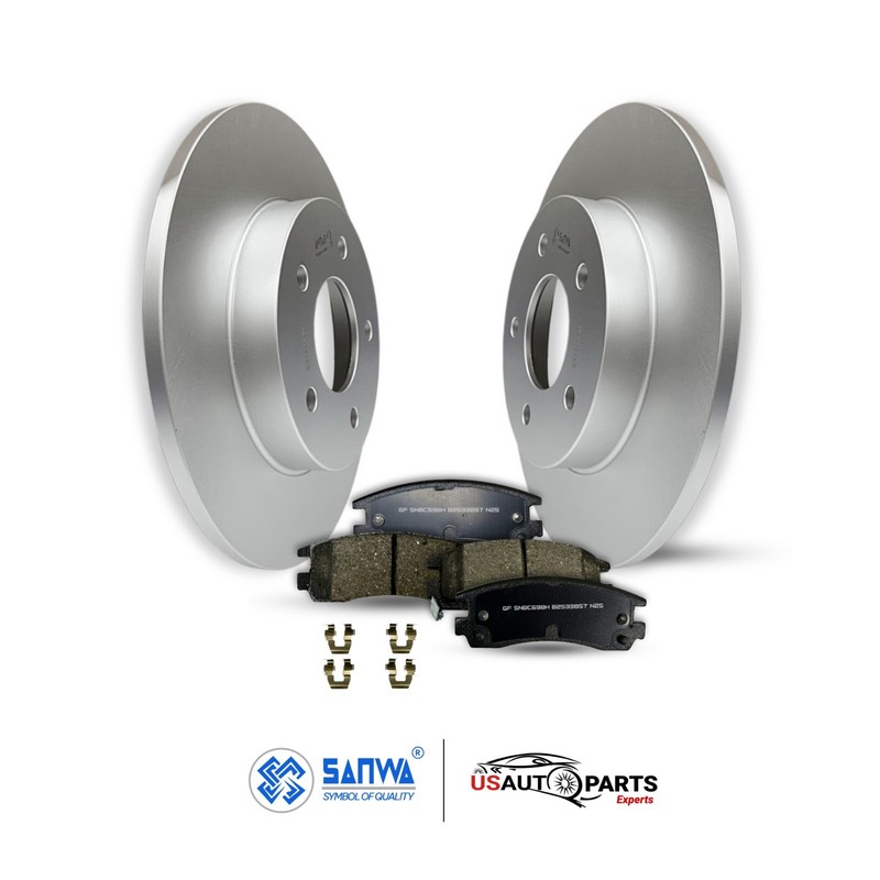 REAR BRAKE ROTOR SOLID GEOMET COATED & CERAMIC PAD KIT 281 mm FOR PONTIAC 92-05 gallery
