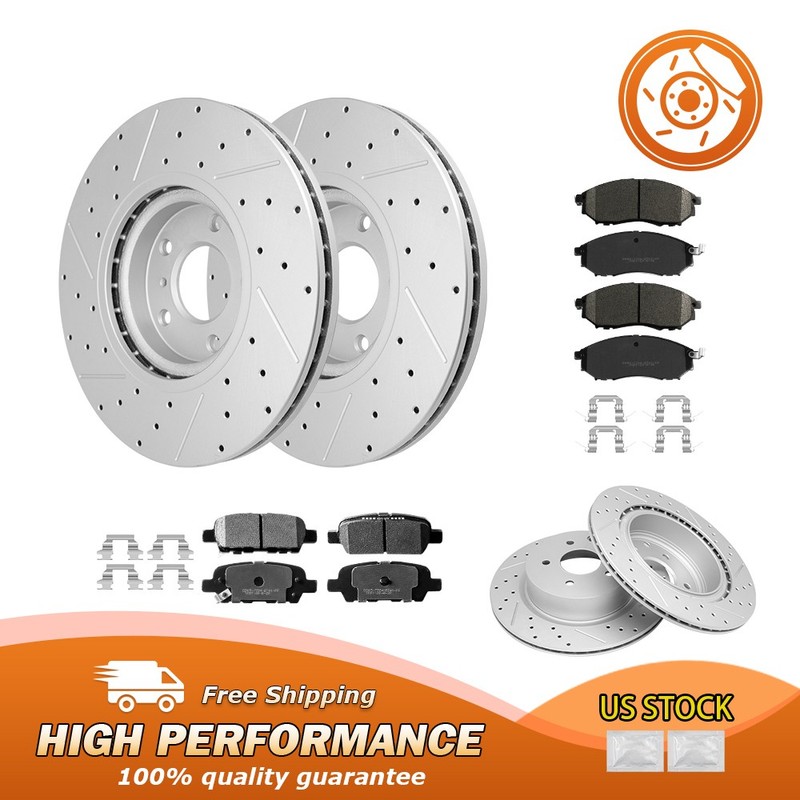 Front Rear Rotors Brakes Pads for Nissan 370Z Infiniti G35 G37 EX35 EX37 G25 M35