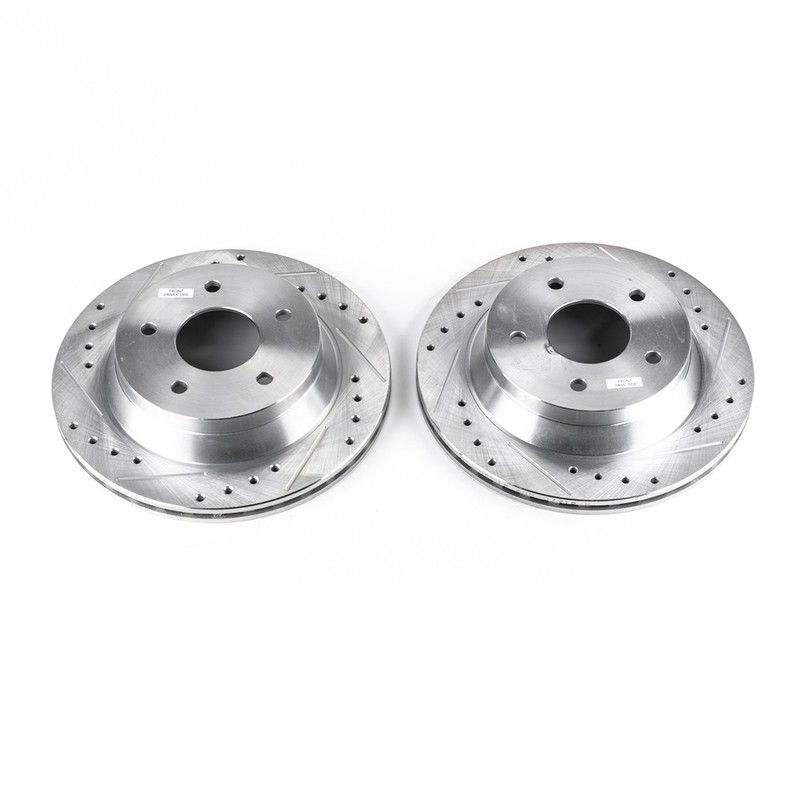 PowerStop Evolution Drilled Slotted Rotors Pair Front For Chevrolet Corvette