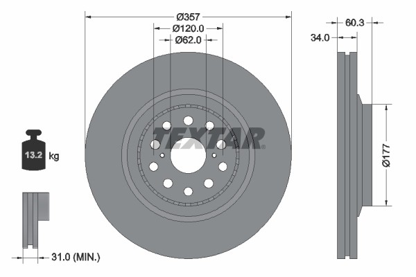 Textar 92224203 Brake Disc for Lexus, Toyota gallery