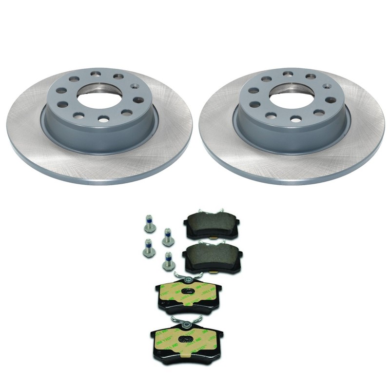 DuraGo Rear Rotor Hella Low-Met Disc Brake Pad Kit For Beetle Eos Golf GTI Jetta