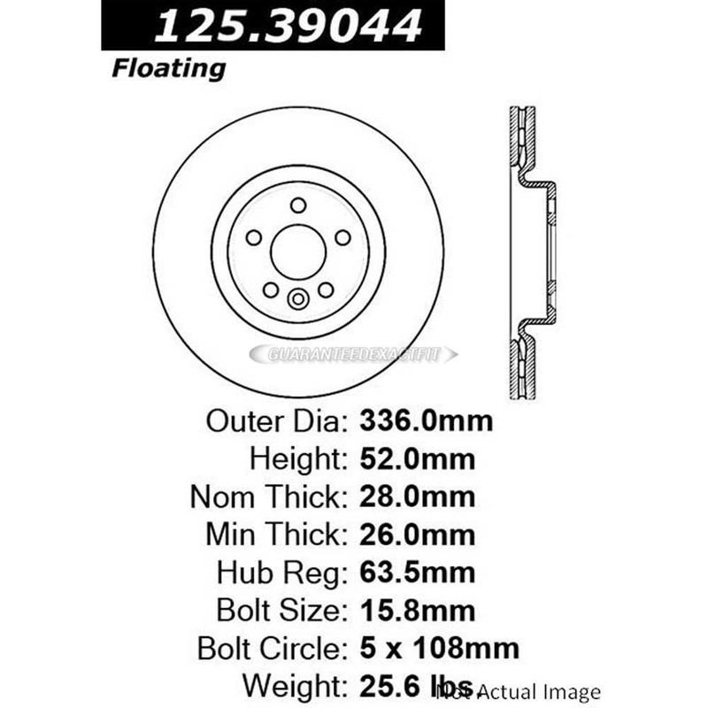 For Volvo S80 V70 XC70 V60 Centric Front Brake Rotor Disc GAP