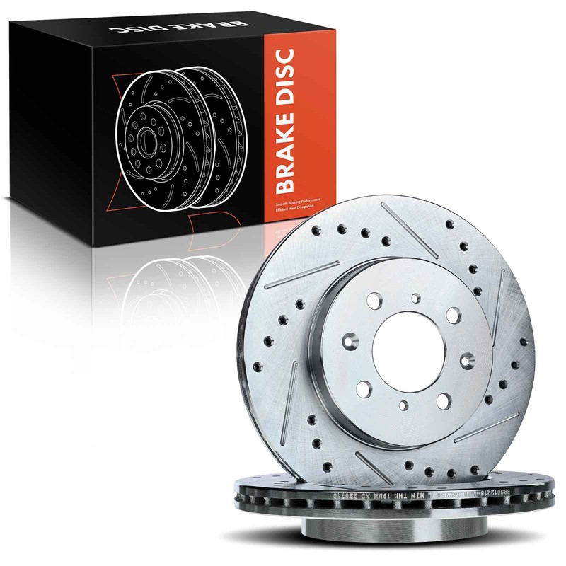 2x Front Drilled Rotors for Honda Civic 90-05 Fit Insight Acura EL 97-05 Integra gallery
