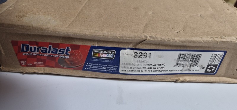 Duralast Disc Brake Rotor 3291, 1992–2001 Toyota Camry models 2.2L Engine, NEW gallery