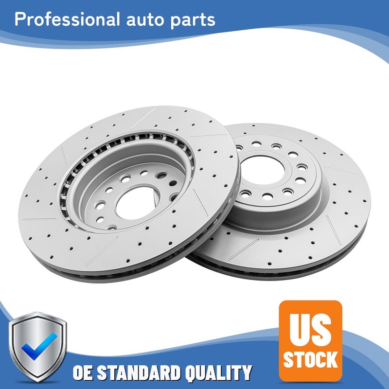 Front Drilled Disc Brake Rotors For RAM 1500 2019 2020 2021 2022 2023 2024 2025