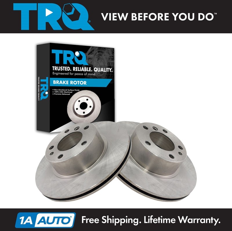 TRQ Front Disc Brake Rotor LH & RH Kit Pair Set of 2 for 5 Series BMW New