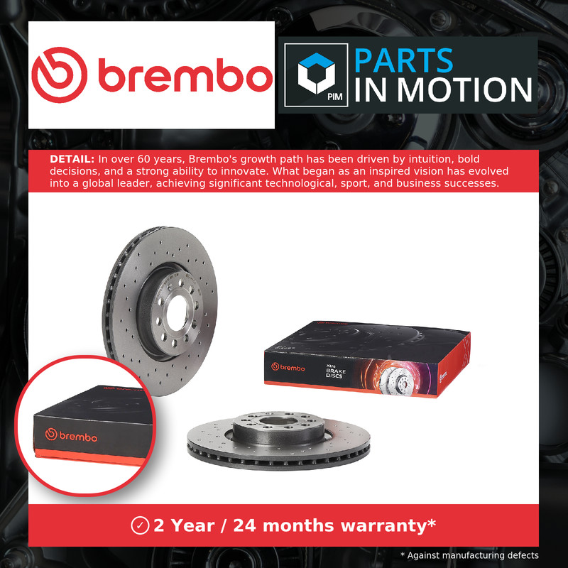 2x Brake Discs Pair Vented fits SKODA KODIAQ NS7 Front 1.4 1.5 2.0 2.0D 2016 on