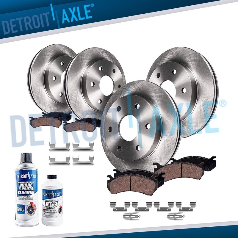 Front & Rear Brake Rotors + Brake Pads for Chevy GMC Tahoe Yukon Sierra 1500