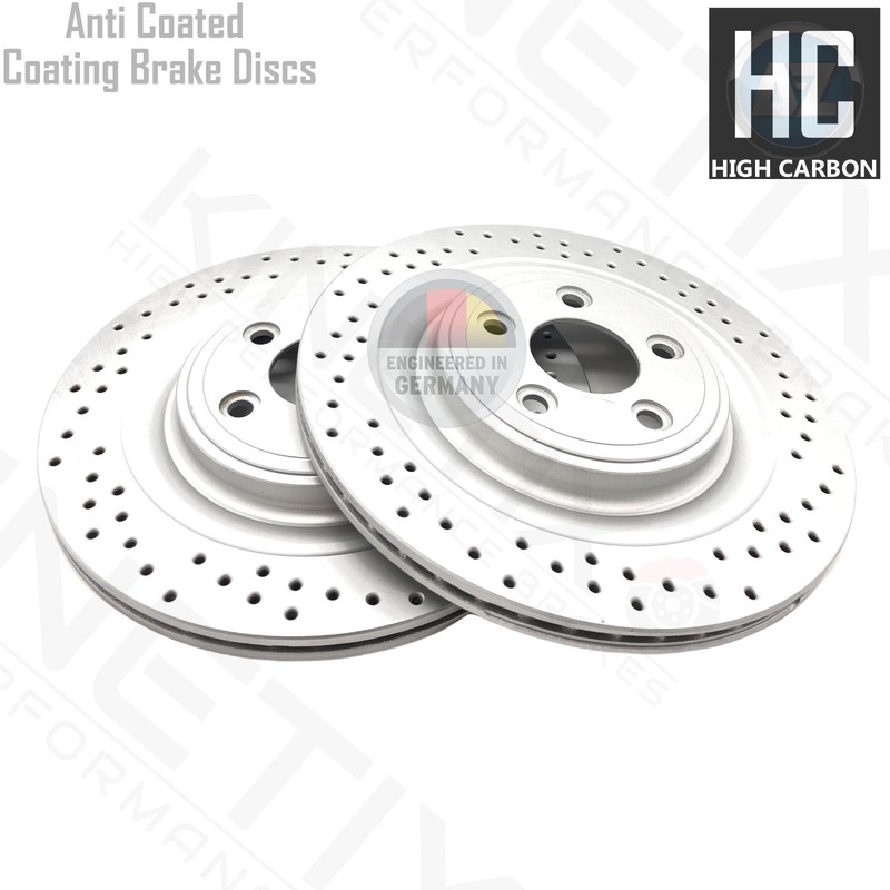 FOR JAGUAR XJ 5.0 V8 HIGH CARBON FRONT REAR DRILLED BRAKE DISCS 355mm 326mm gallery