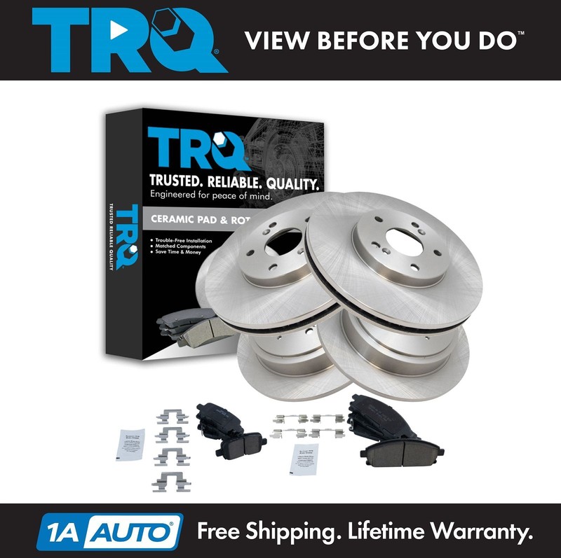 TRQ Brake Rotor & Ceramic Pad Kit Front & Rear for Acura MDX SUV New