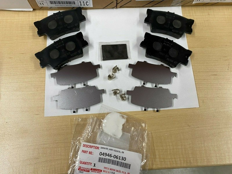 2012-2017 TOYOTA CAMRY GENUINE OEM REAR BRAKE KIT ROTORS TCMC PADS AND SHIMS gallery