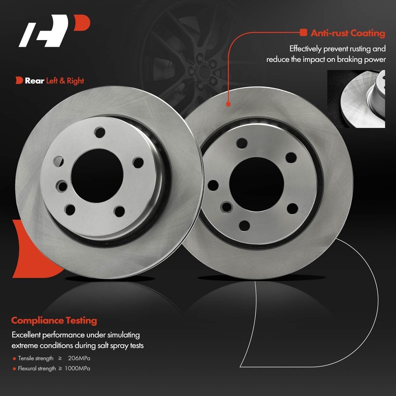 6Pcs Rear Disc Brake Rotor & Ceramic Brake Pad for BMW 320i 2001-2005 323i 98-00 gallery