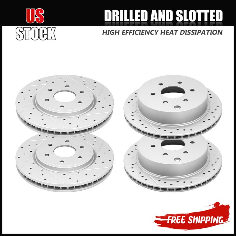 Front Rear Drilled Slotted Brake Rotor for Nissan Xterra Frontier Suzuki Equator