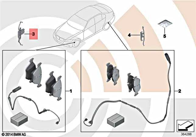Genuine BMW Front Brake Pad Spring Clip E36/E46/E85/E87/E90 34111163801