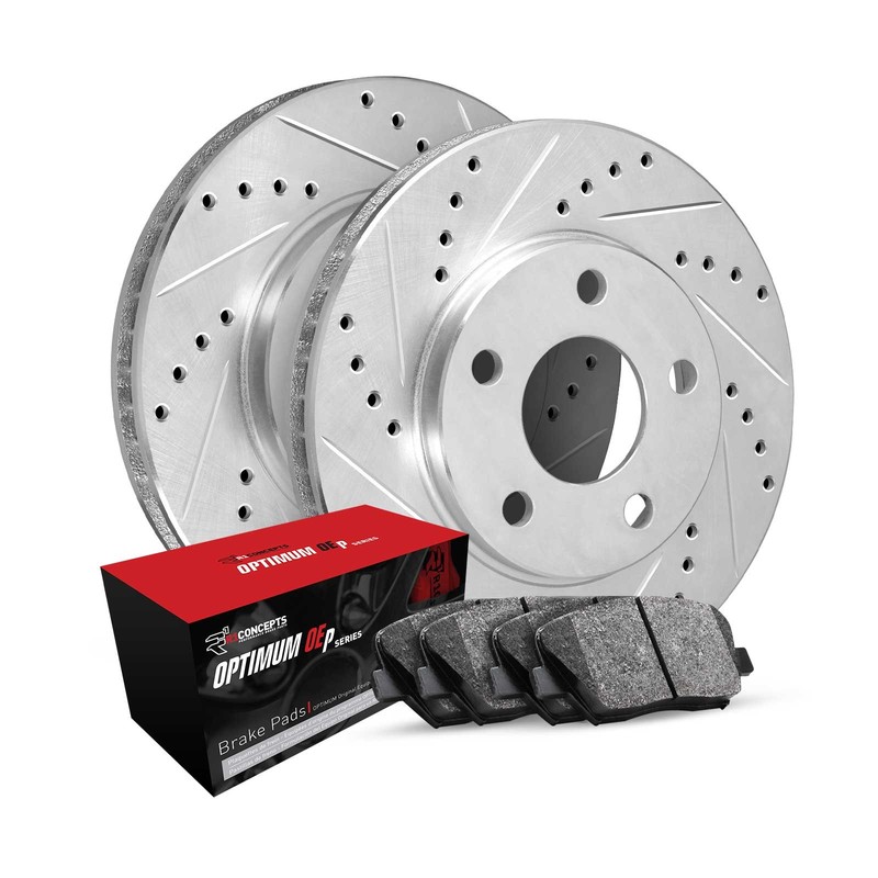 R1 Concepts Wgun1 54151 R1 Brake Rotors D S Silver W Optimum Oe Pads