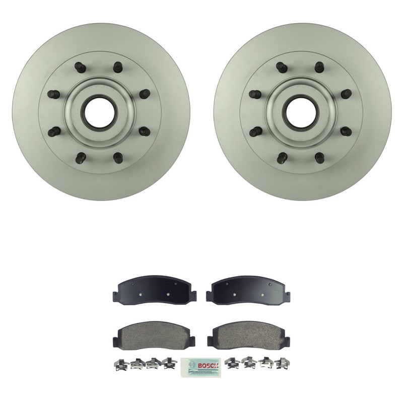 Bosch Front 347mm Rotors Blue Semi-Met Disc Brake Pad Kit For F-250 F-350 RWD