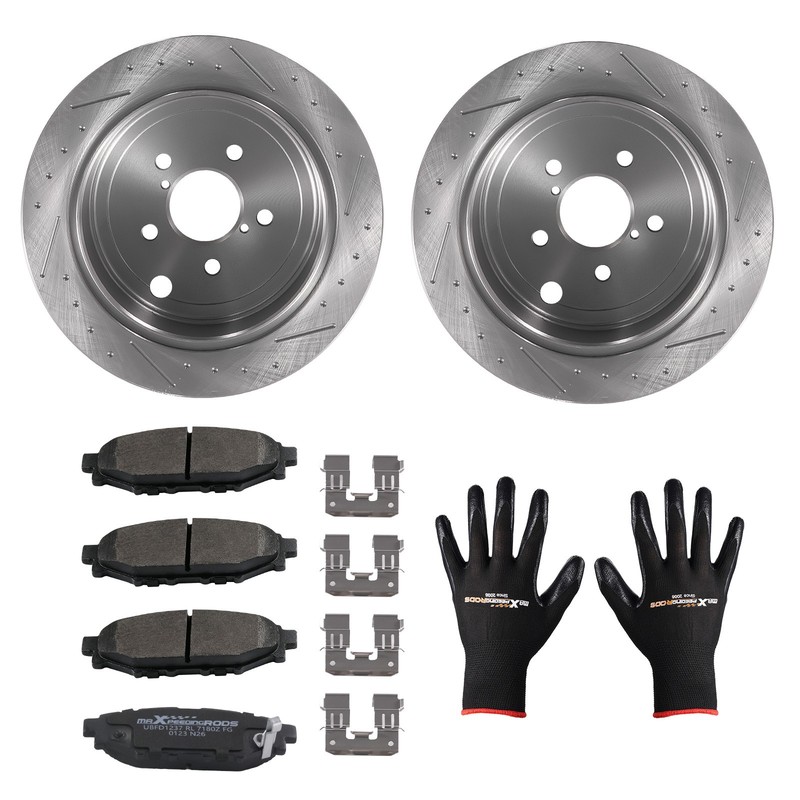 Rear Brake Rotors + Ceramic Brake Pads for Subaru Forester 2009-2013 BRZ 2013-16 gallery