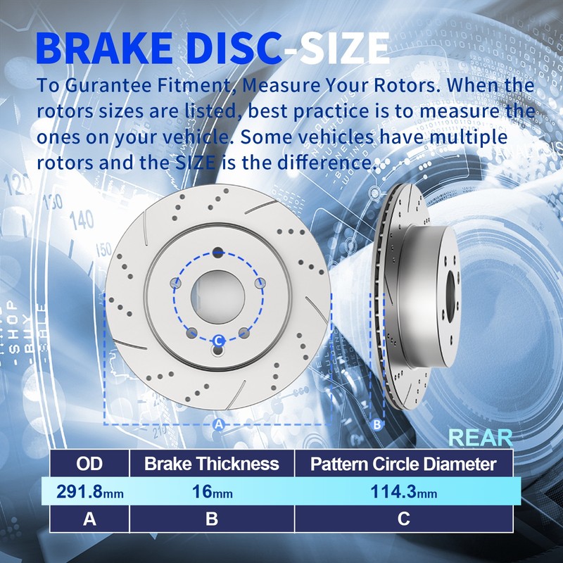 Rear Brake Rotors Ceramic Pads for Nissan 350Z 2003-2005 Single Piston Slotted gallery