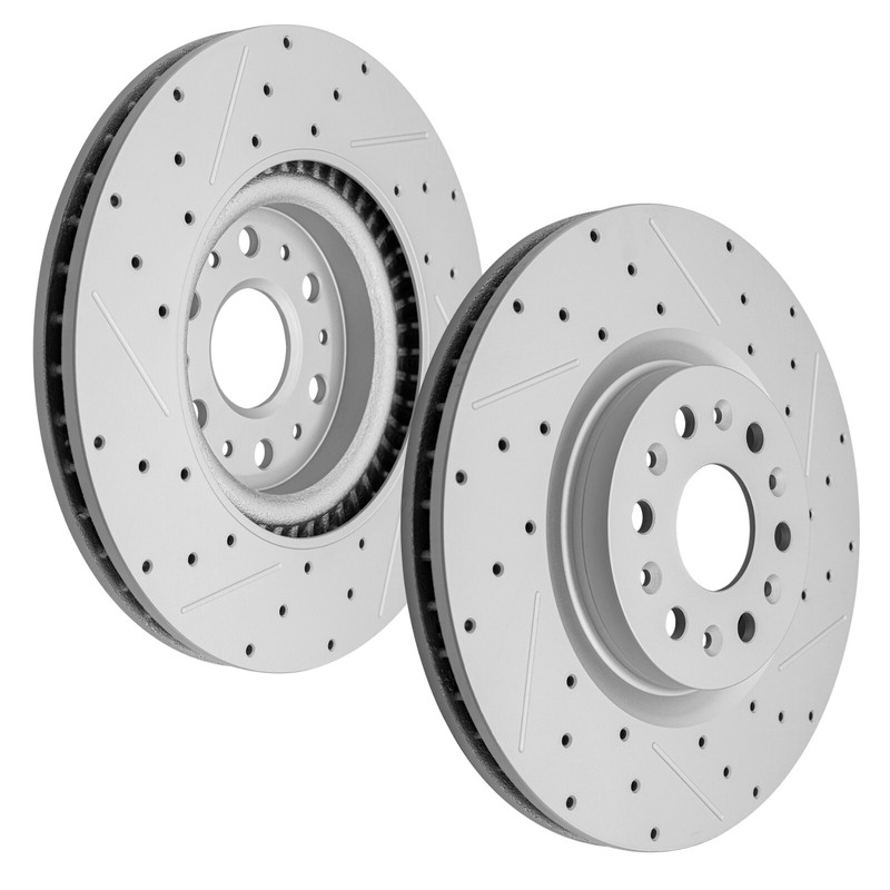 345mm Front & 315mm Rear Drilled Disc Rotors for Buick Enclave Cadillac XT6 XT5 gallery