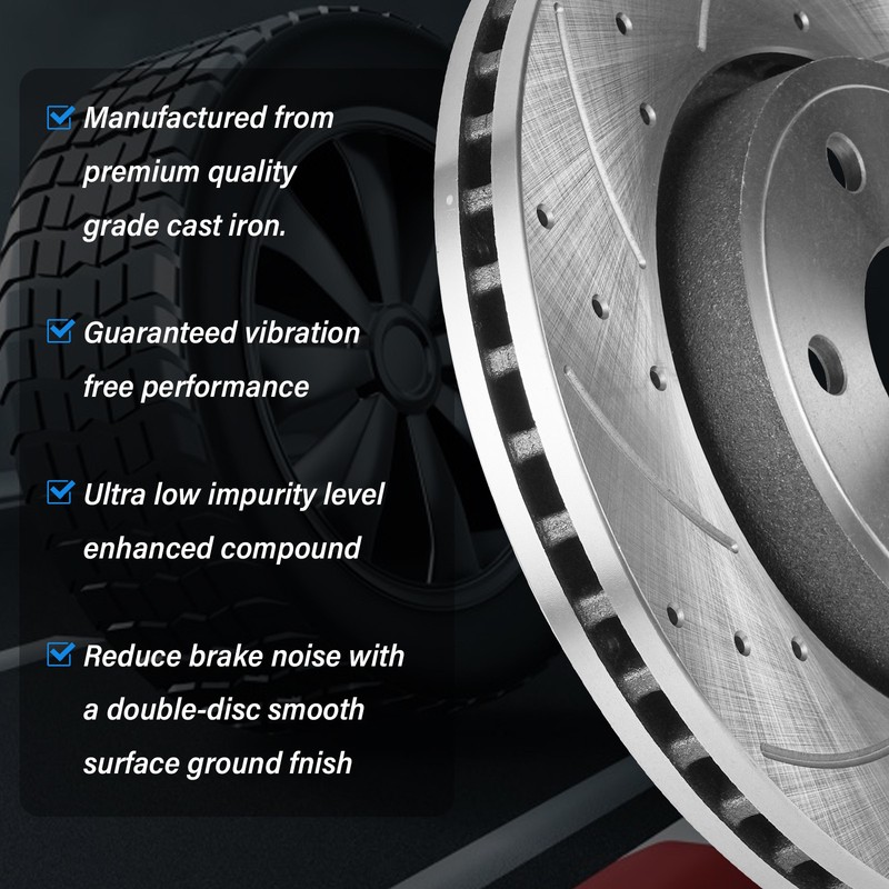 12.99" Front Drilled Disc Rotors for 2011-2020 Dodge Durango gallery