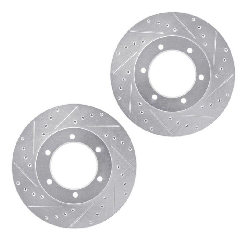 For Toyota T100 1993-1998 Rotor Set | Silver | Drilled And Slotted W/ Brake Pads gallery