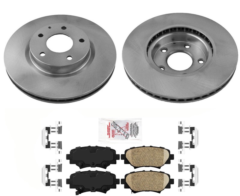 Rear Coated Disc Brake Rotors & Ceramic Pads Fits 2014-21 Mazda 3 Built in Japan