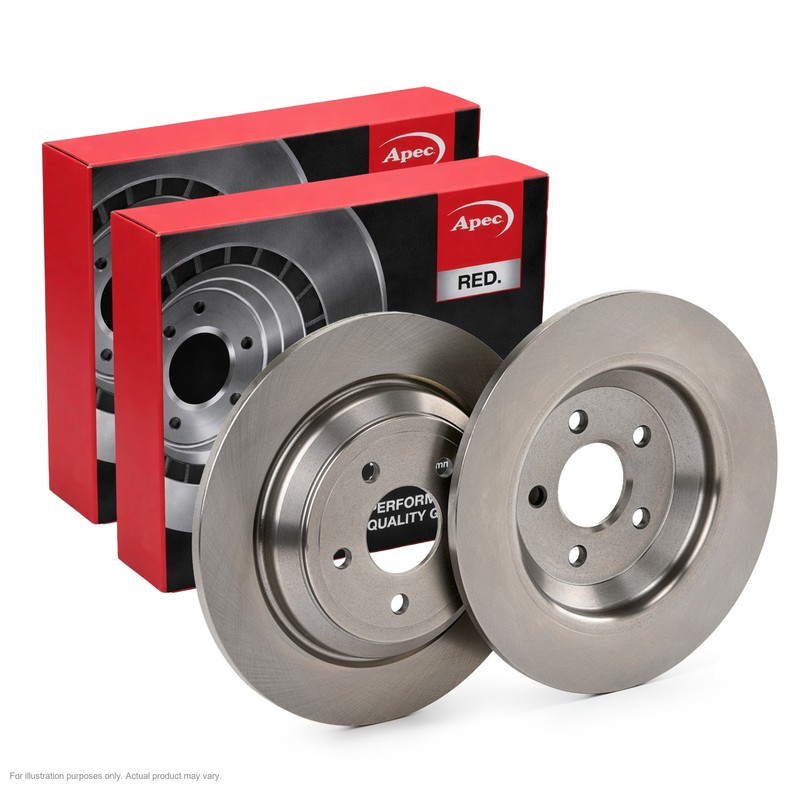 2x APEC Rear Brake Discs for FORD FOCUS IV Turnier 2018-25 302mm Solid DSK3337