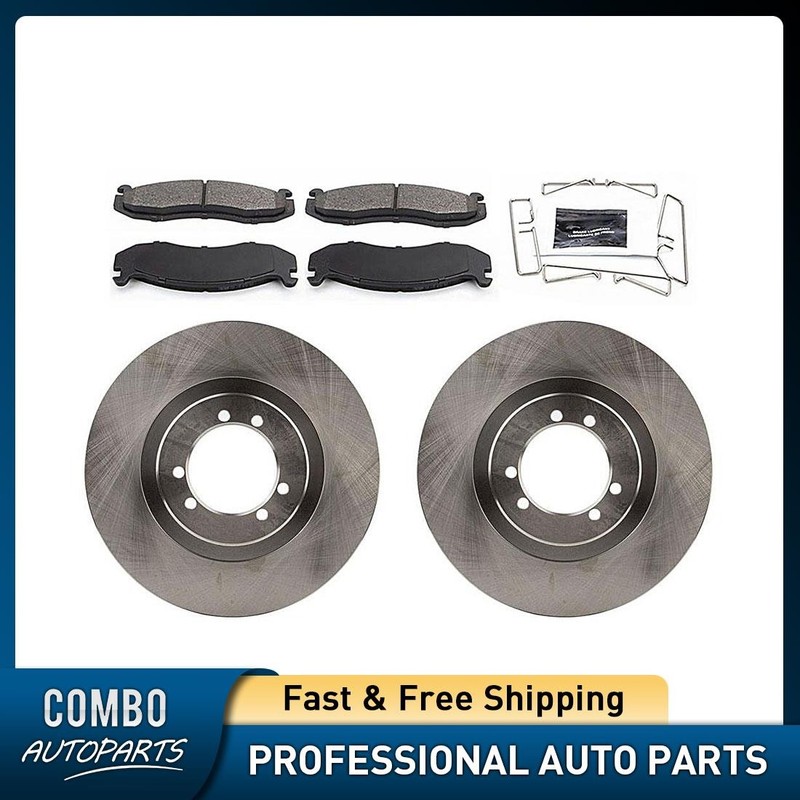 Front Disc Brake Rotors + Brake Pads for 2002 2003 2004 Hummer H1 6.5L