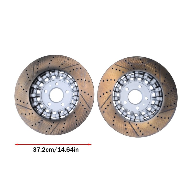 Set of 2 Rotors & Pads Front 375mm Vented Brake Disc For A6 A8 Q7 Q8 4M0615301AS gallery