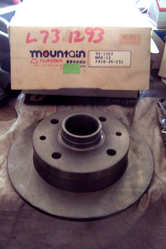 MAZDA BRAKE ROTOR FITS REAR RX7 1979-85 MADE IN JAPAN BY MOUNTAIN FA1826251