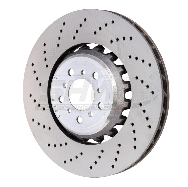 SHW Performance Left Front Cross-Drilled Brake Rotor for BMW M5 & M6 2012-2016 gallery