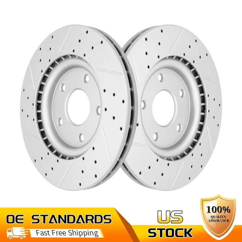 Front Drilled Slotted Brake Rotors for Grand Caravan Journey Town & Country VW