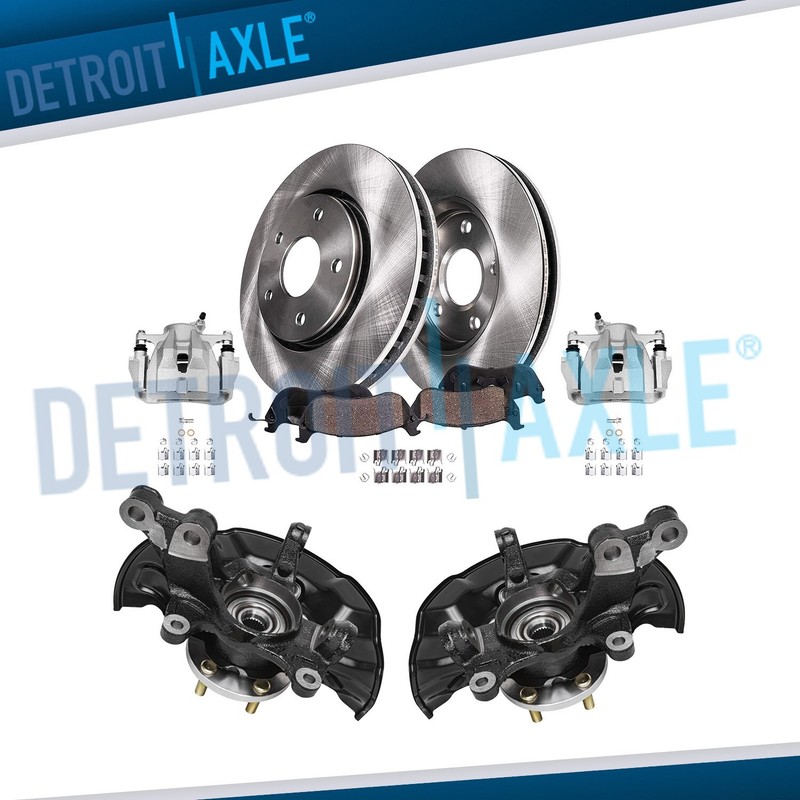 Front Knuckles Wheel Hub Calipers Rotors Brake Pads for 2014-2018 Corolla Matrix