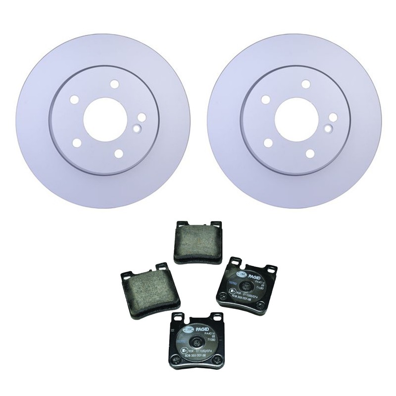 Hella Rear Rotors Low-Met Disc Brake Pad Kit For W210 E320 Wagon 112 1998-2003