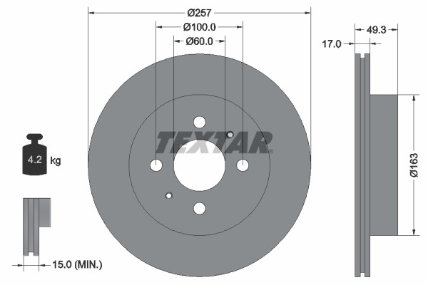 Textar 92131200 Brake Disc for Chevrolet, Holden, Suzuki gallery
