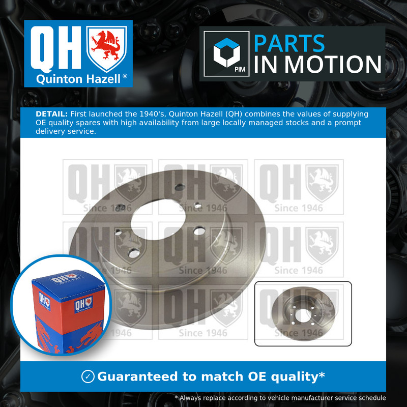 2x Brake Discs Pair Solid Rear 258mm BDC3792 Quinton Hazell Set 4320659J01 New