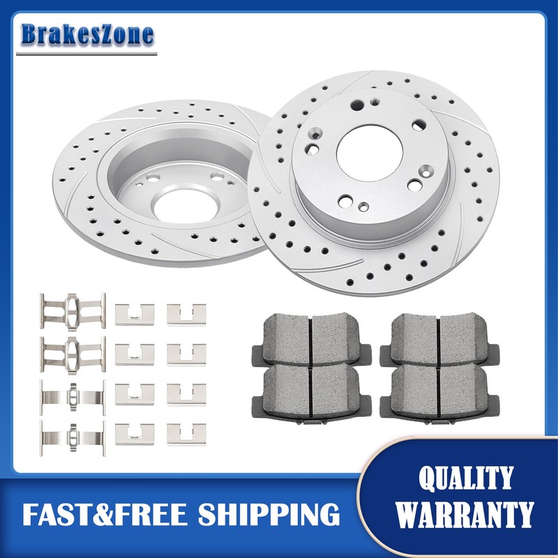REAR Brake Rotors Pads fit for Acura TSX 2004-2008 All Models Slotted Brakes