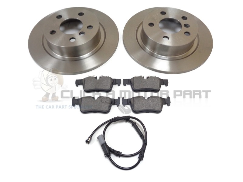 Rear 2 Brake Discs Pads Sensor For Mini F54 F60 Clubman Countryman 1.5 2.0 16-23