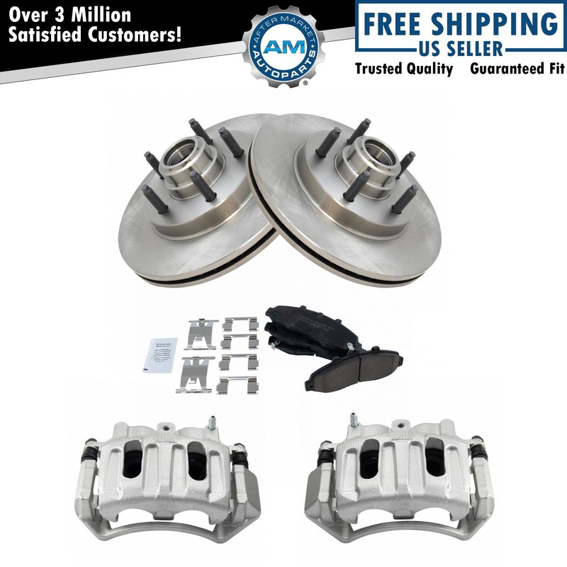 Front Ceramic Brake Pads Rotors & Calipers Kit for Ford F-150