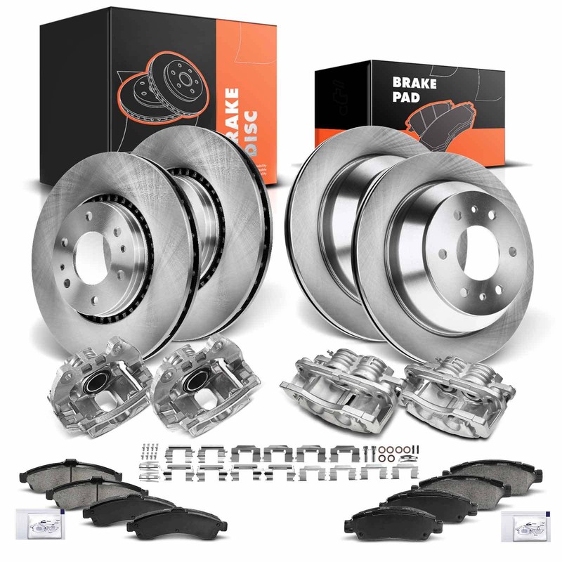 Disc Brake Rotors & Brake Pads Calipers for Saab 9-7x Isuzu Ascender Front&Rear