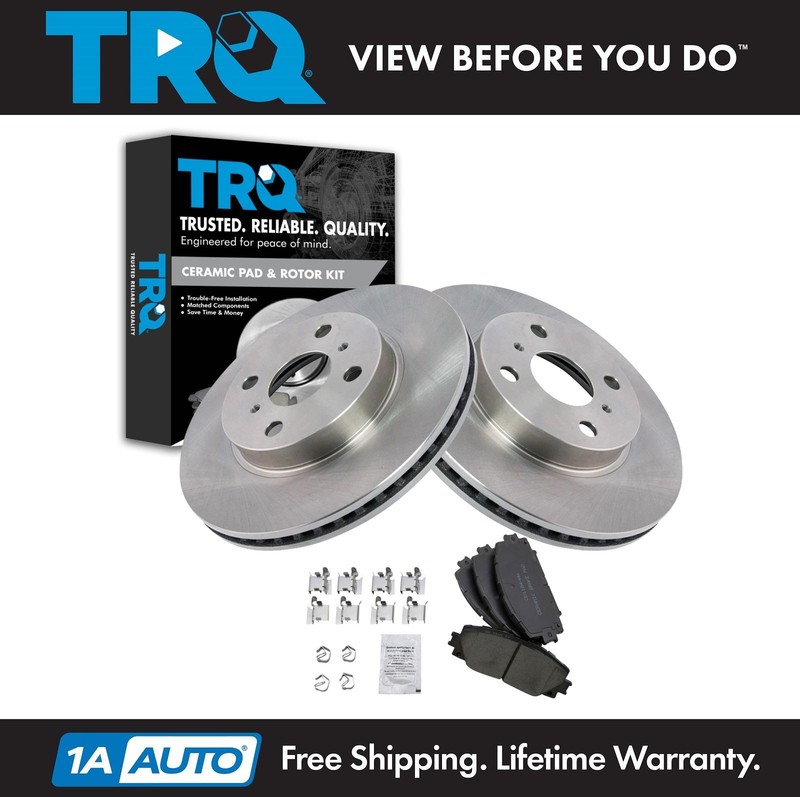 TRQ Front Premium Posi Ceramic Disc Brake Pads & Rotors Kit for Toyota Scion