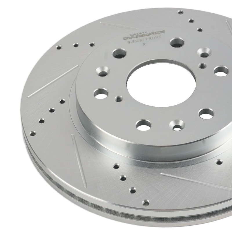 Front Drilled & Slotted Brake Rotor Set for Chevrolet Silverado 1500 LD 2019 gallery