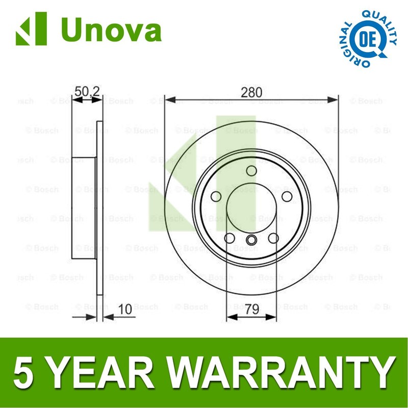 Brake Disc Rear Unova Fits Mini Countryman Paceman 1.6 D 2.0 One + Other Models