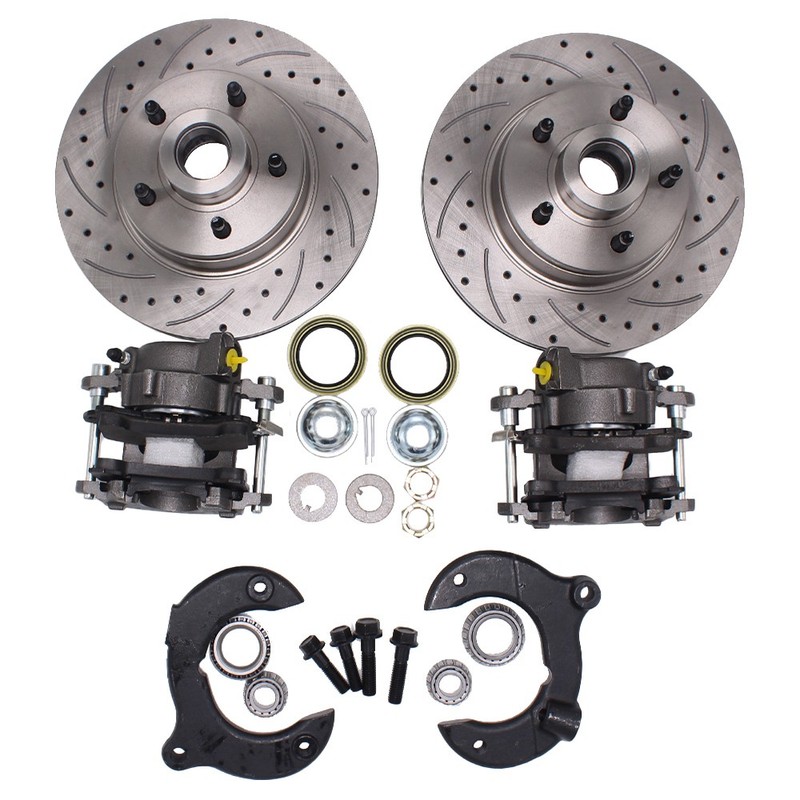 Mustang II 2 Front 11″ Drilled Rotor Upgrade Disc Brake Kit Ford No Spindles