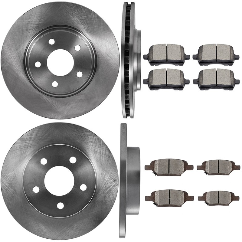 F & R Disc Brake Rotors And Ceramic Pads Fits Chevrolet Cobalt 2.0L 2005-2007