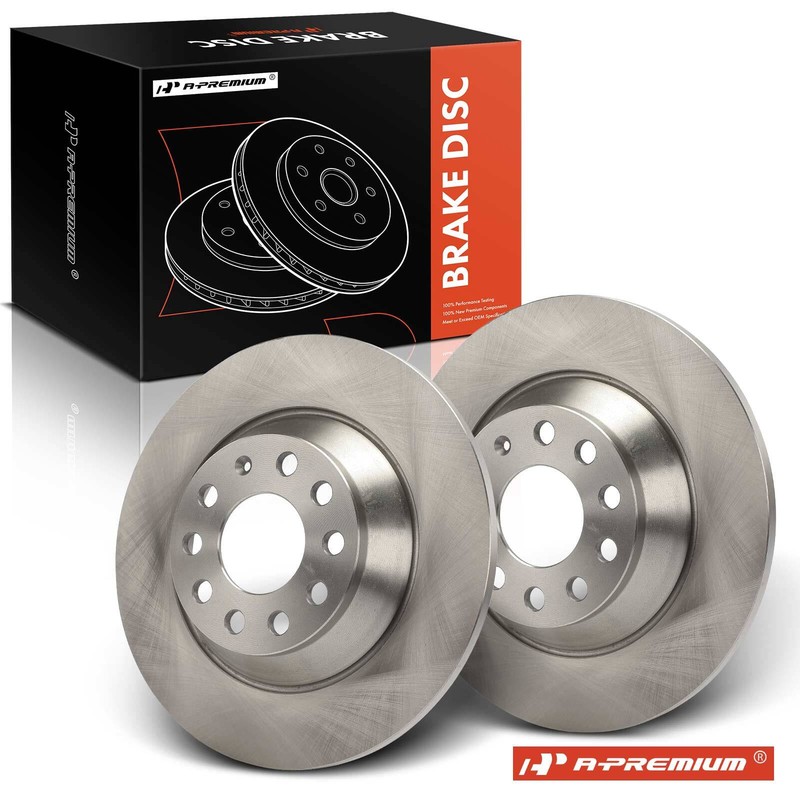 A-Premium 2x Rear Side Disc Brake Rotors for Audi A6 2006-2011 A6 Quattro 05-11