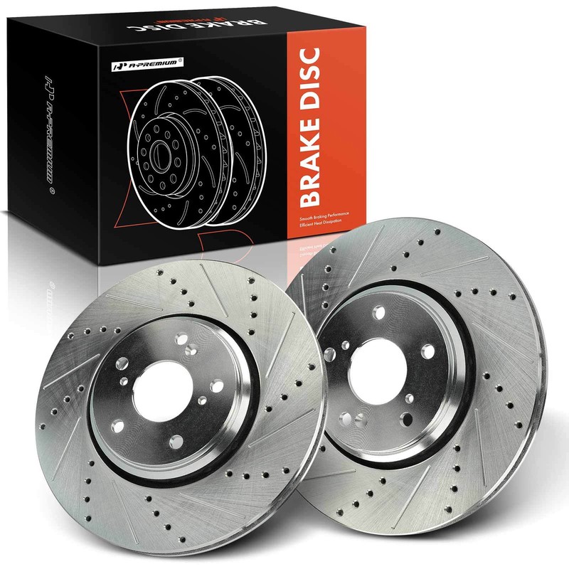 2x Drilled Brake Rotors Front for Acura ILX 2017-2022 Honda Accord 16-17 Civic