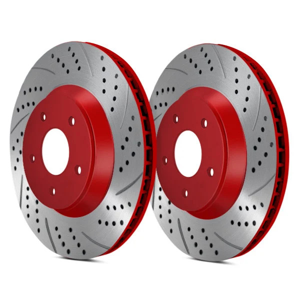 For Jaguar XF 09-10 ATL Autosports Double Drilled & Slotted Front Brake Rotors gallery