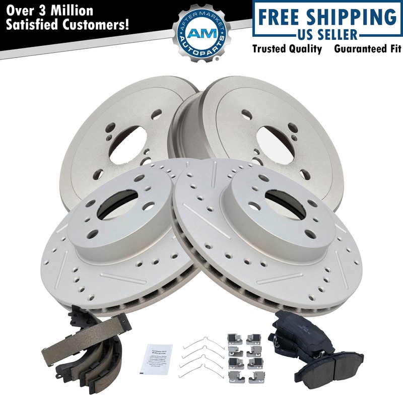 Front & Rear Brake Pad & Rotor,Shoe & Drum Kit Fits Geo Toyota