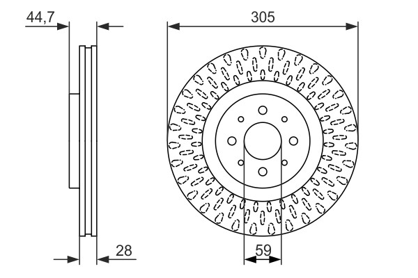2x Brake Discs Pair Vented fits ALFA ROMEO MITO 955 1.4 Front 08 to 18 305mm Set gallery
